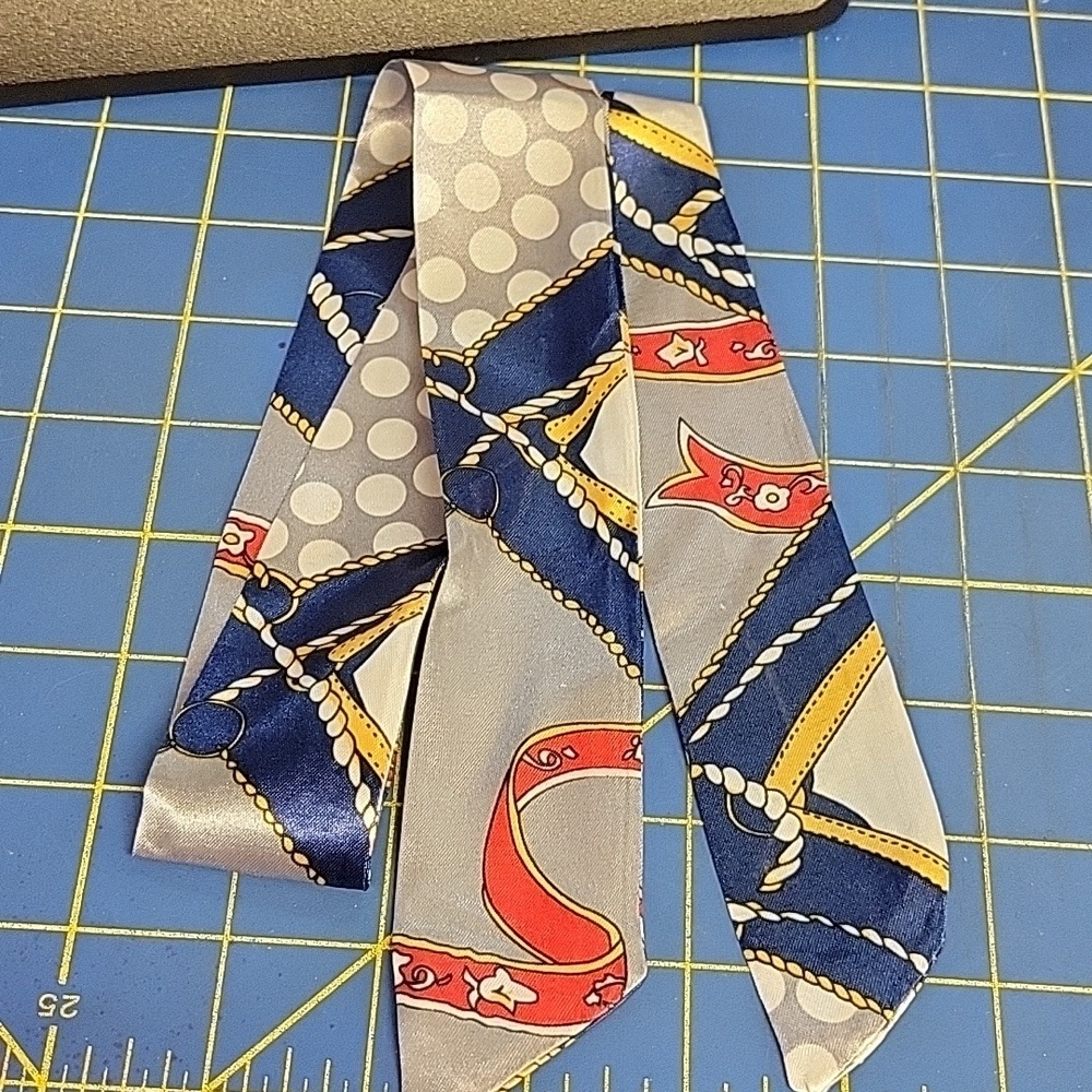 Natical Print Head Purse Neck Twilly 32" Scarf